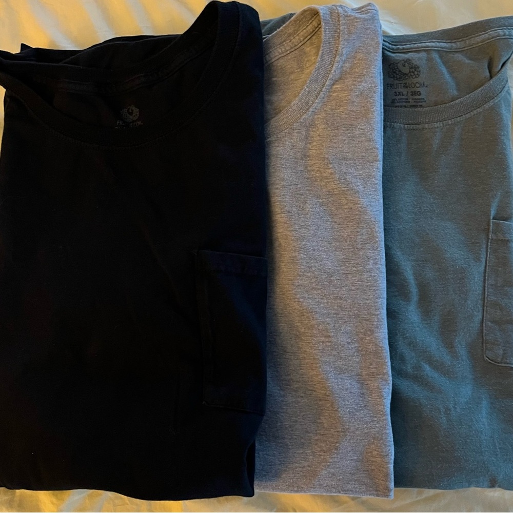Fruit of the Loom Men's T-Shirt Trio - Black, Gray, and Green